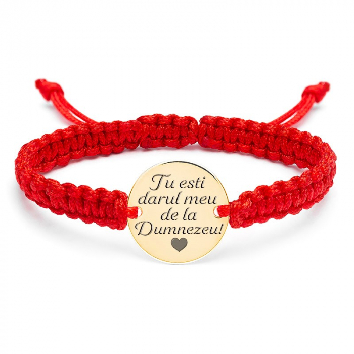 Bratara Argint snur impletit si banut 14.5mm, personalizata cu text [1]