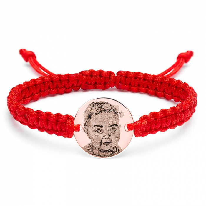 Bratara copii Argint snur impletit si banut personalizata cu poza (14.5 mm) [1]