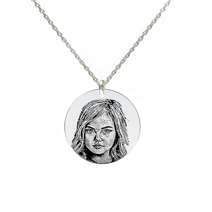 Colier Argint Personalizat 925 cu Gravura Foto 19 Mm [6]