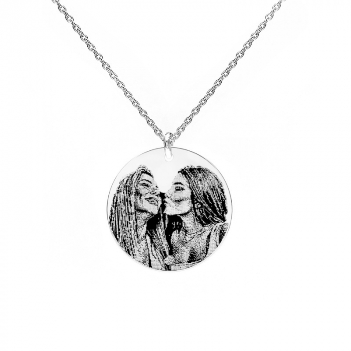Colier Argint Personalizat 925 cu Gravura Foto 19 Mm [5]
