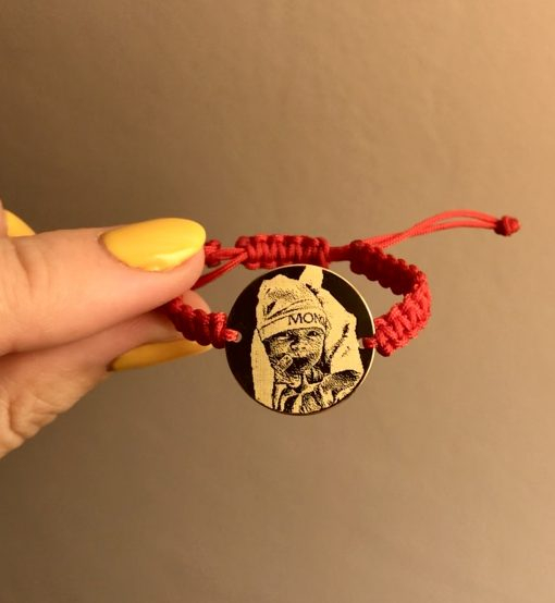 Bratara Copii cu Snur Rosu Personalizat din Argint Placat cu Aur [3]