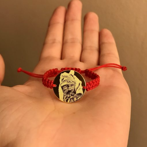 Bratara Copii cu Snur Rosu Personalizat din Argint Placat cu Aur [2]