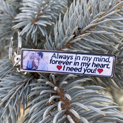 Breloc personalizat cu poza si mesaj – Always in my mind! [2]