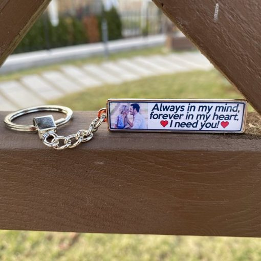 Breloc personalizat cu poza si mesaj – Always in my mind! [4]