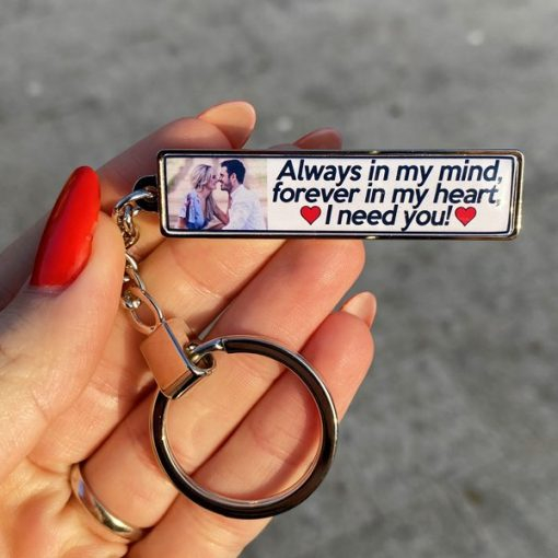 Breloc personalizat cu poza si mesaj – Always in my mind! [1]