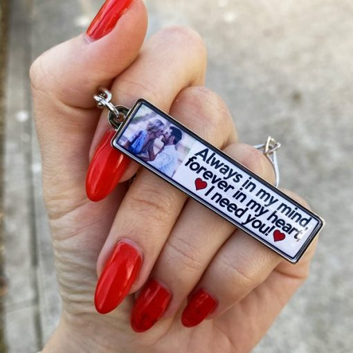 Breloc personalizat cu poza si mesaj – Always in my mind! [5]