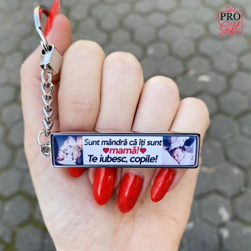Breloc Personalizat cu Poza si Text – Sunt Mandra Ca Iti Sunt Mama! [2]