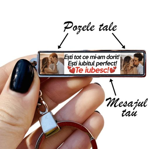 Breloc Personalizat cu Poze si Mesaj – Esti tot [2]
