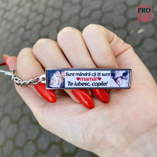 Breloc Personalizat cu Poza si Text – Sunt Mandra Ca Iti Sunt Mama! [3]