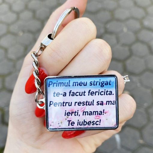 Breloc Pentru Chei Personalizat cu Mesaj – Primul Meu Strigat [2]