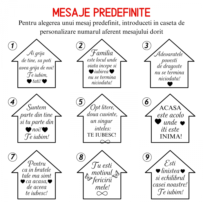 Breloc in Forma de Casa 30 Mm Personalizat Gravura cu Mesaj – Nu Te Vad Zilnic [3]