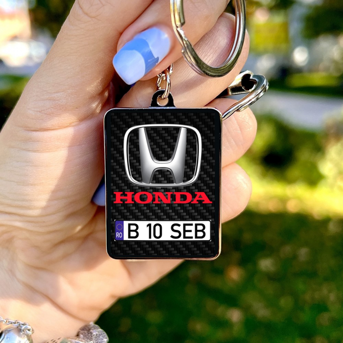 Breloc HONDA personalizat cu numarul masinii [2]