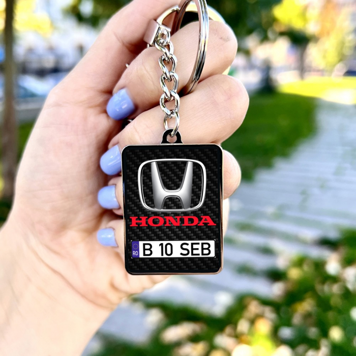 Breloc HONDA personalizat cu numarul masinii [1]