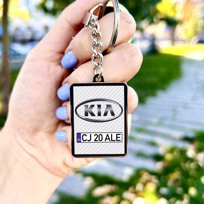Breloc KIA personalizat cu numarul masinii [1]