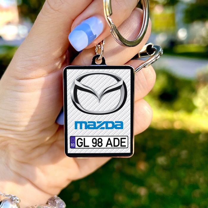 Breloc MAZDA personalizat cu numarul masinii [2]
