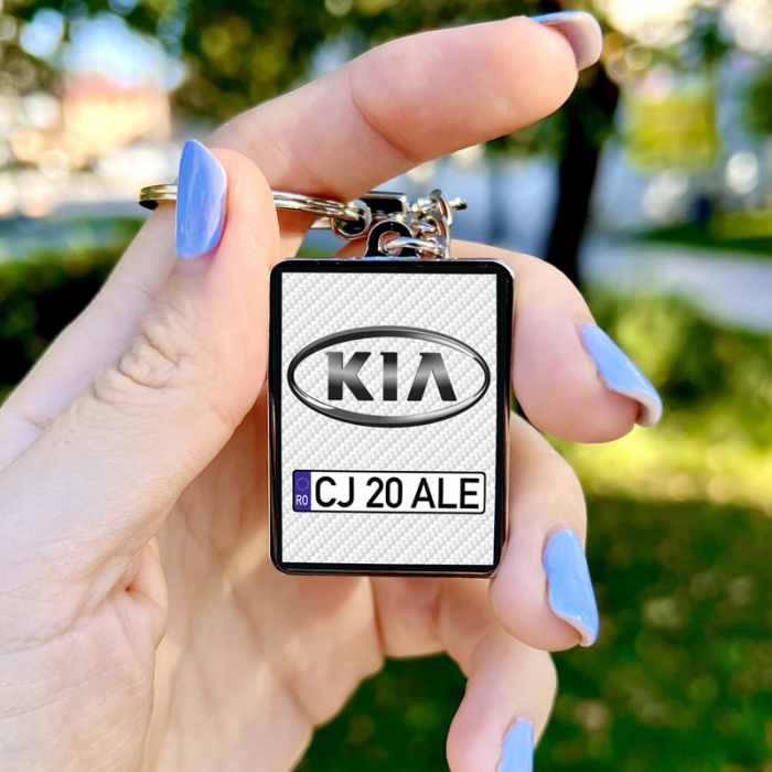 Breloc KIA personalizat cu numarul masinii [2]