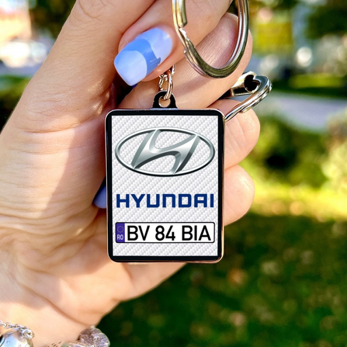Breloc HYUNDAI personalizat cu numarul masinii [2]