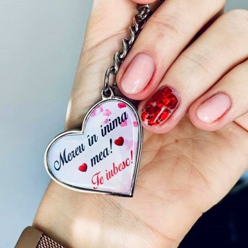 Breloc Inima Personalizat cu Mesaj – Mereu In Inima [2]