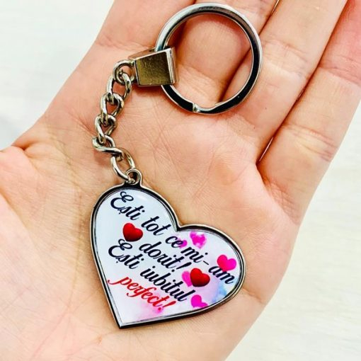 Breloc Personalizat Inima cu Mesaj – Esti Tot Ce Mi-am Dorit! [2]