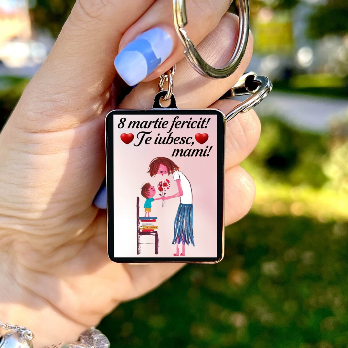 Breloc Mama Personalizat cu Mesaj – 8 martie fericit! [2]