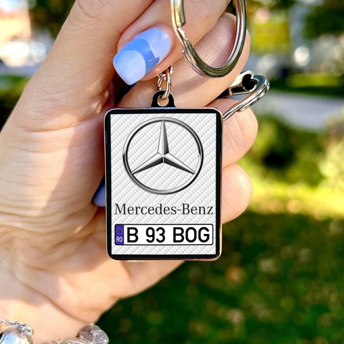 Breloc MERCEDES personalizat cu numarul masinii [2]