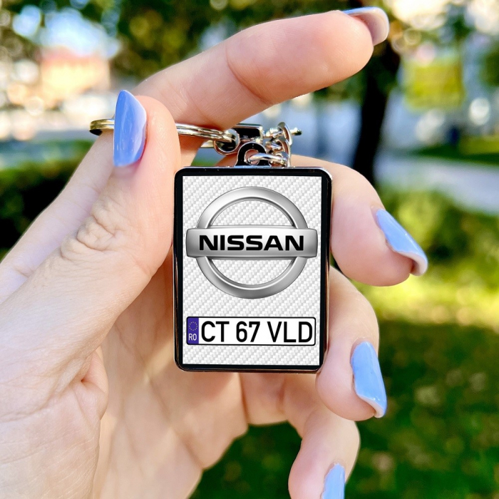 Breloc NISSAN Personalizat cu Marca si Numarul Masinii [2]