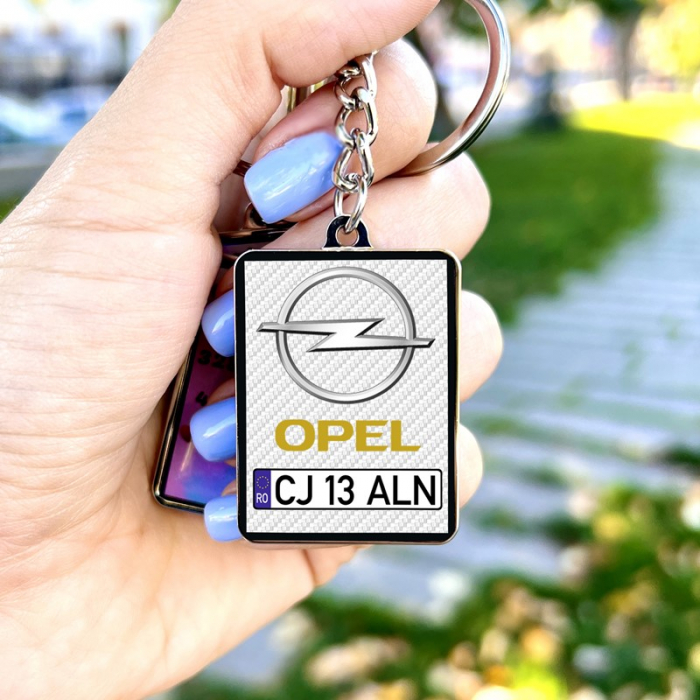 Breloc OPEL personalizat cu numarul masinii [2]