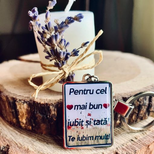 Breloc Iubit Personalizat cu Mesaj – Pentru Cel Mai Bun Iubit si Tata! Te Iubim Mult! [4]