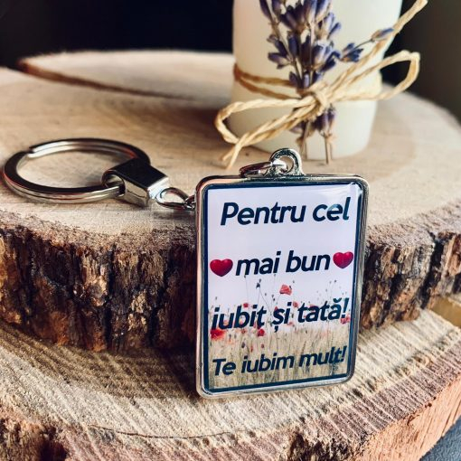 Breloc Iubit Personalizat cu Mesaj – Pentru Cel Mai Bun Iubit si Tata! Te Iubim Mult! [3]