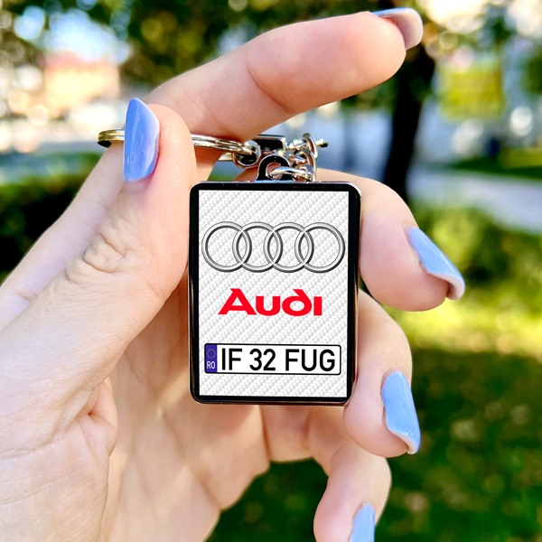 Breloc AUDI personalizat cu numarul masinii [2]