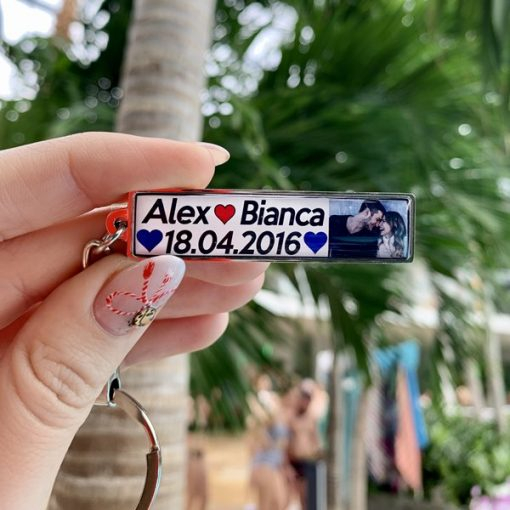 Breloc cu Nume Personalizat cu Poza, Mesaj si Data Aniversara [2]