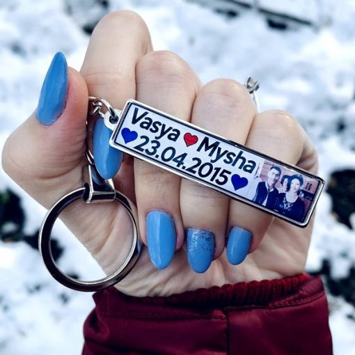 Breloc cu Nume Personalizat cu Poza, Mesaj si Data Aniversara [3]