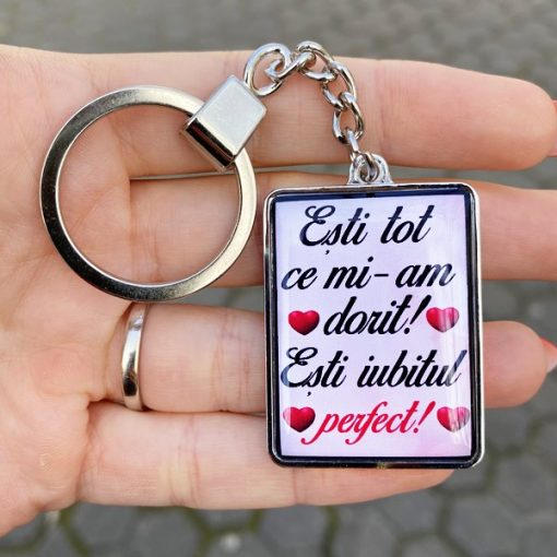 Breloc Pentru Iubit Personalizat cu Mesaj – Esti Tot ce Mi-am Dorit! Esti Iubitul Perfect! [2]