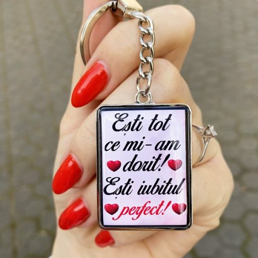 Breloc Pentru Iubit Personalizat cu Mesaj – Esti Tot ce Mi-am Dorit! Esti Iubitul Perfect! [3]