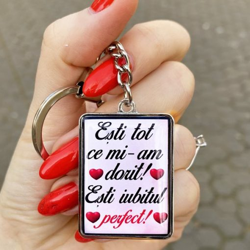 Breloc Pentru Iubit Personalizat cu Mesaj – Esti Tot ce Mi-am Dorit! Esti Iubitul Perfect! [1]