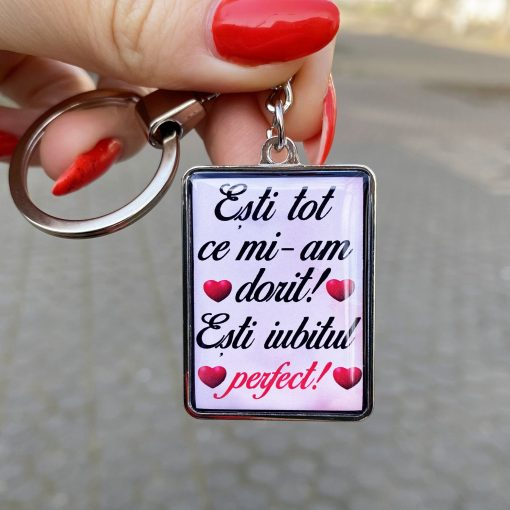 Breloc Pentru Iubit Personalizat cu Mesaj – Esti Tot ce Mi-am Dorit! Esti Iubitul Perfect! [4]