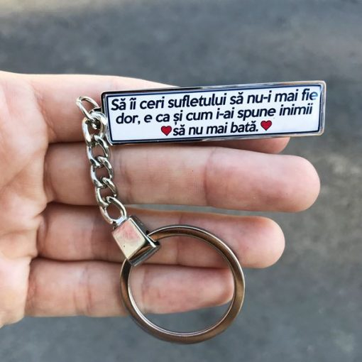 Breloc personalizat cu mesaj – Sa ii ceri sufletului [2]
