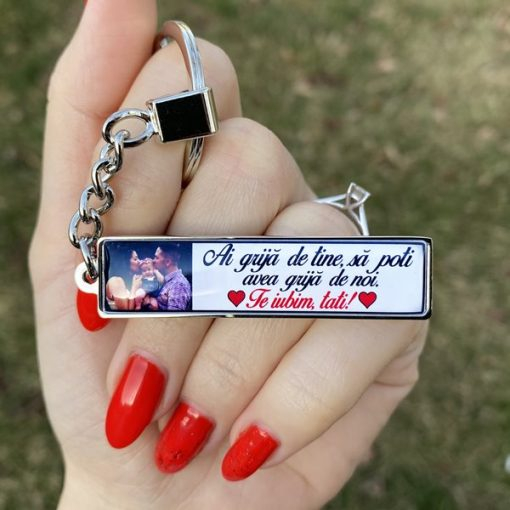Breloc Personalizat Masina cu Poză si Mesaj – Ai Grija de Tine sa Poti Avea Grija de Noi [3]
