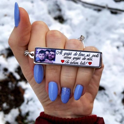 Breloc Personalizat Masina cu Poză si Mesaj – Ai Grija de Tine sa Poti Avea Grija de Noi [2]
