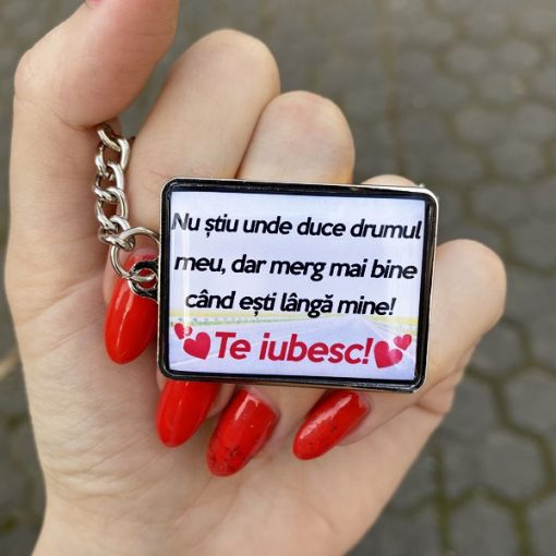 Breloc Cupluri Personalizat cu Mesaj – Nu Stiu Unde Duce Drumul Meu! [2]