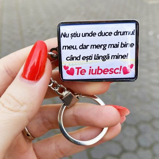 Breloc Cupluri Personalizat cu Mesaj – Nu Stiu Unde Duce Drumul Meu! [3]