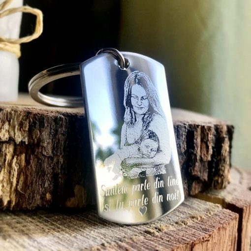 Breloc placuta Army 50mm personalizat gravura cu poza si mesaj – Suntem parte din tine si tu parte din noi [2]