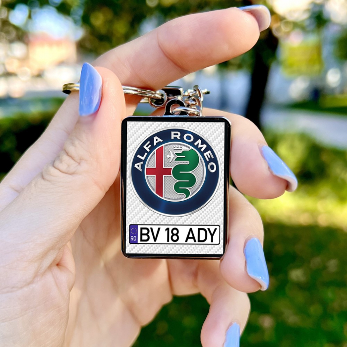 Breloc ALFA ROMEO personalizat cu numarul masinii [1]
