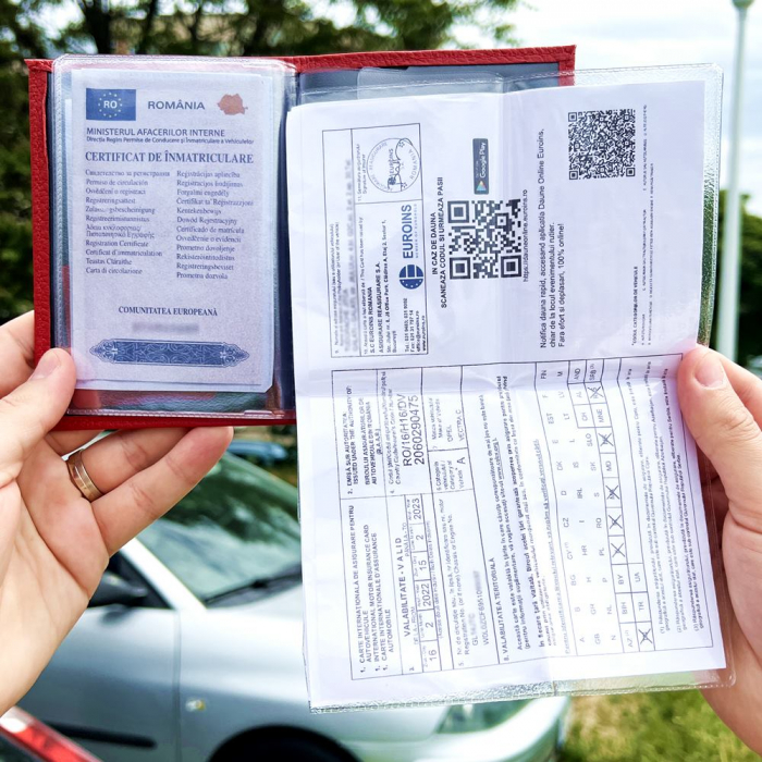 Port Acte Auto din Piele Personalizat rosu – VW [3]