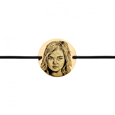 Bratari copii - Bratara copii Argint snur si banut 14.5 mm personalizata foto
