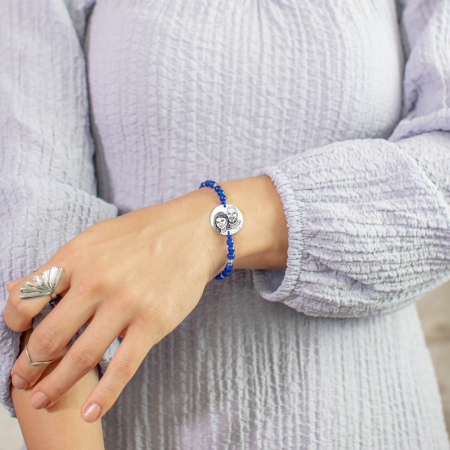 Bratara cu Banut Personalizat cu Poza jad si bilute stainless steel [3]
