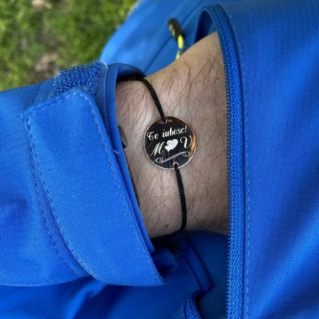 Bratara cu Snur Personalizata cu Banut si Argint [1]