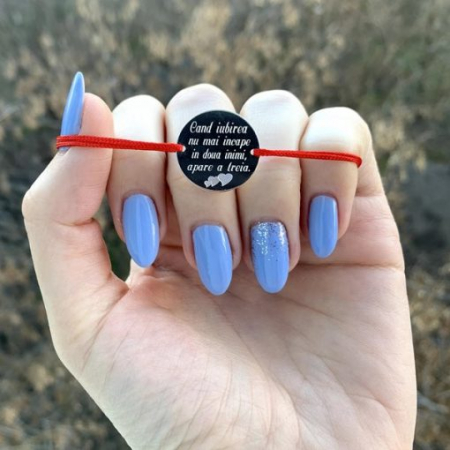 Bratara Argint snur si banut 17 mm personalizata cu mesaj [5]
