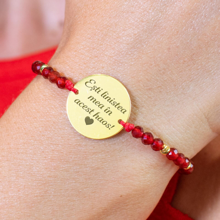 Bratari personalizate cu mesaj - Bratara dama personalizata cu mesaj, bilute argint si jad, Argint (17mm)