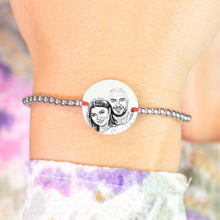 Bratari dama - Bratara dama personalizata cu poza, bilute Argint (17 mm)